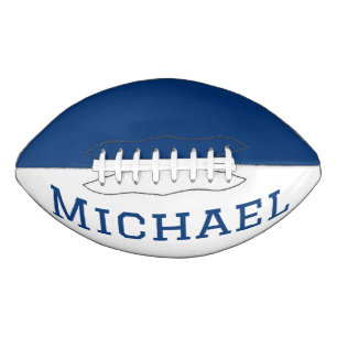 Personalized Blue and White American Football