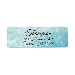 Personalized Blue Bokeh Return Address Labels