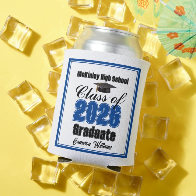 Personalized Blue Class of 2026 Graduation Party Can Cooler (In Situ Summer)