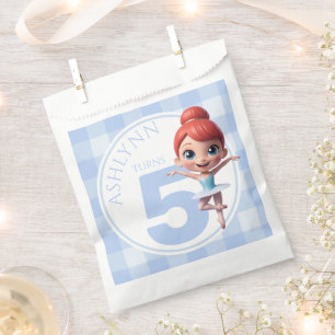Personalized Blue Cute Tutu Ballerina Dance Party Favour Bags
