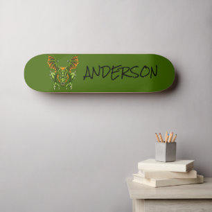 Personalized  blue dragon skateboard