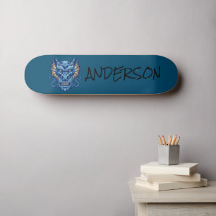 Personalized  blue dragon skateboard