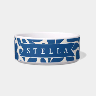 Personalized Blue Folk Floral Nordic Custom Bowl