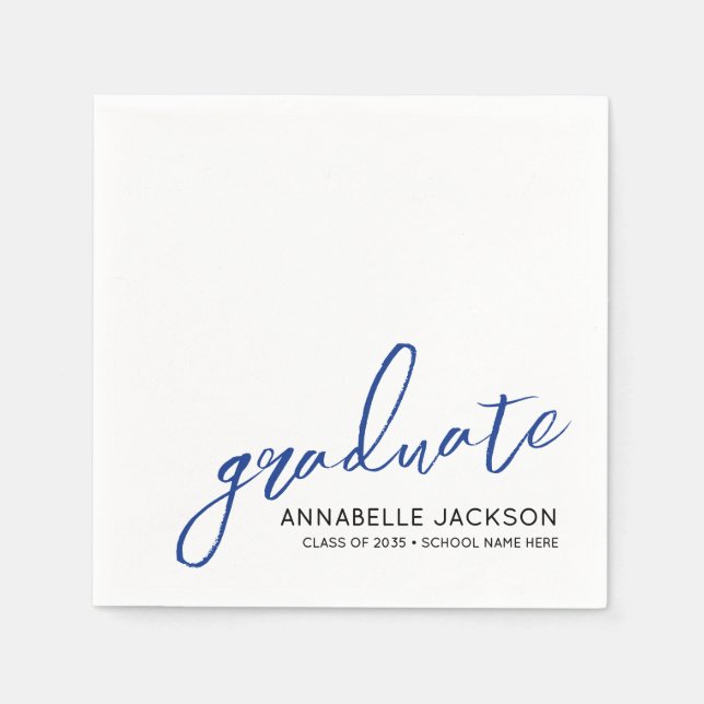 Personalized Blue Graduation Napkins (Front)