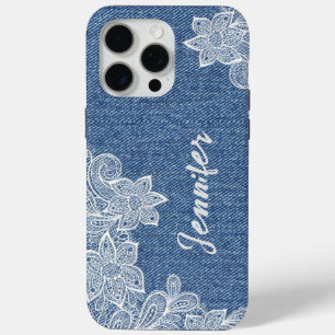 Personalized Blue Jean Lace iPhone / iPad case