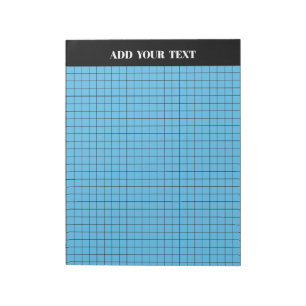 Personalized Blue Large Graph Paper Notepad