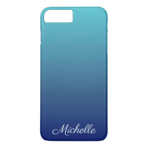 Personalized blue ombre gradient iPhone 8 plus/7 plus case