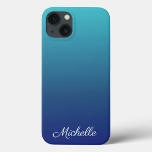 Personalized blue ombre gradient Case-Mate iPhone iPhone 13 Case