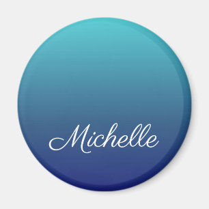 Personalized blue ombre gradient magnet