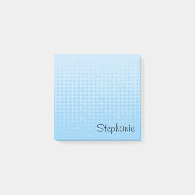 Personalized Blue Script Post it Sticky Notes (Front)