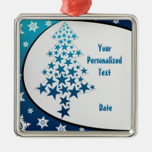 Personalized Blue Snowflake ornament