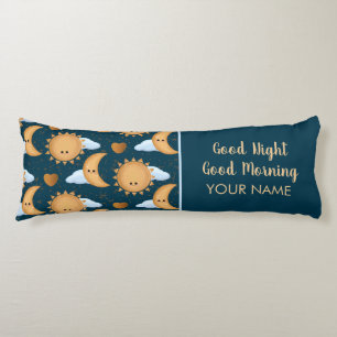 Personalized Blue Sun Moon Good Night Good Morning Body Cushion