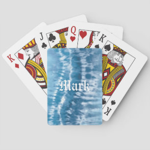 Personalized Blue Tie Dye Playing Cards