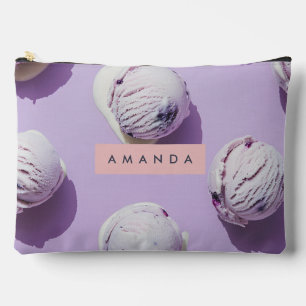 Personalized Blueberry Ice Cream Scoop Accessory Pouch