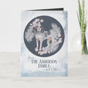 Personalized Bluetick Coonhound Christmas Holiday Card