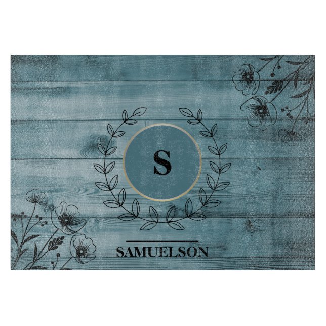 Personalized Bluewood Kitchen Cutting Board (Front)