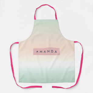 Personalized Blush and Mint Pastel Ombre Apron