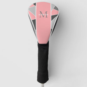 Personalized Blush Pink Modern Monogram Name Golf Head Cover