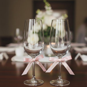 Personalized Blush Pink Ribbon with Gold Name Text Satin Ribbon