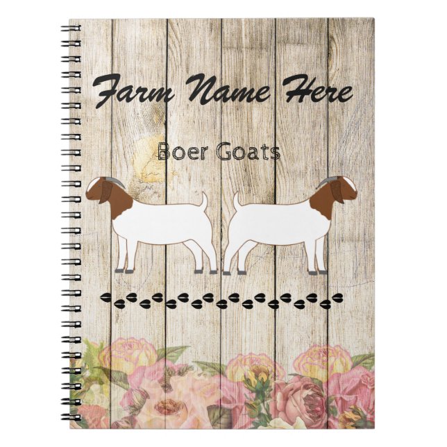 Personalized Boer Goat Farm Notebook (Front)