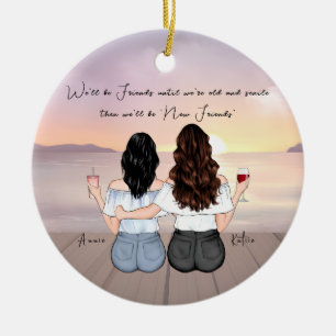 Personalized Bohemian Best Friend Custom Gift  Ceramic Tree Decoration