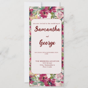 Personalized Bohemian Floral Wedding Invitations