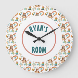 Personalized Boho Bear Clock