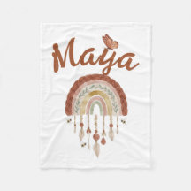 Personalized Boho Rainbow Baby Blanket Custom Name