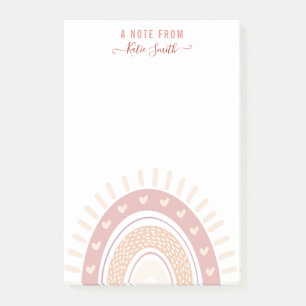 Personalized Boho Rainbow Calligraphy Teacher Post-it Notes