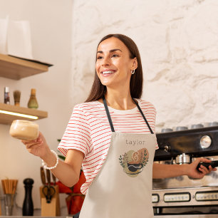 Personalized Boho Terracotta Coffee Themed Apron