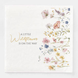 Personalized Boho Wildflower Baby Shower Napkin