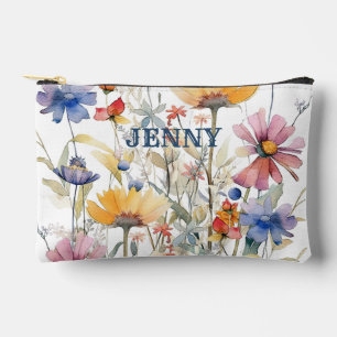Personalized Boho Wildflowers Print Cut Sew Bag