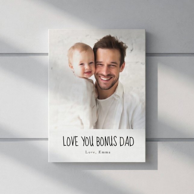Personalized Bonus Dad Photo | Custom Gift Canvas Print (Creator Uploaded)