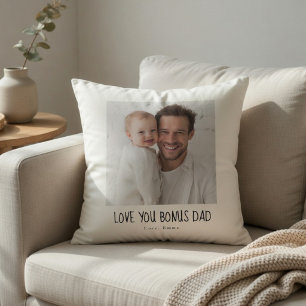 Personalized Bonus Dad Photo Custom Step Dad Cushion