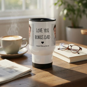 Personalized Bonus Dad Photo Travel Mug