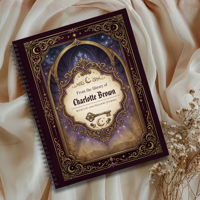 Personalized Book Log Fantasy Reading Journal (Reading journal for book lovers library, fantasy reader themed gift for kids and adults)