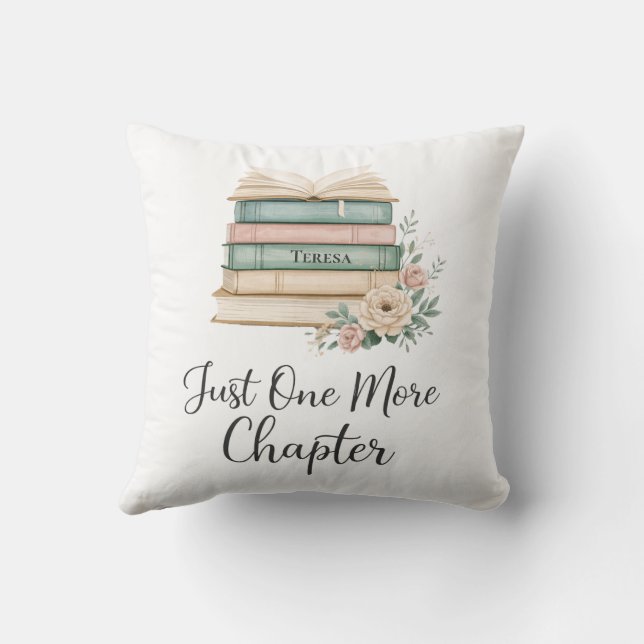 Personalized Book Lover “Just One More Chapter Cushion (Back)