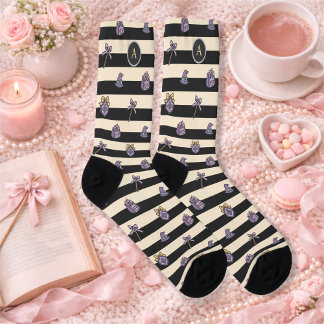 Personalized Bookish Girl Academy Wizard Black Socks