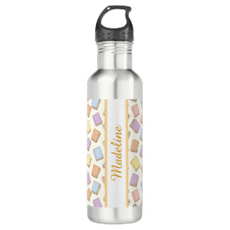 Personalized Bookish Girly Cute Cream Name Pink 710 Ml Water Bottle