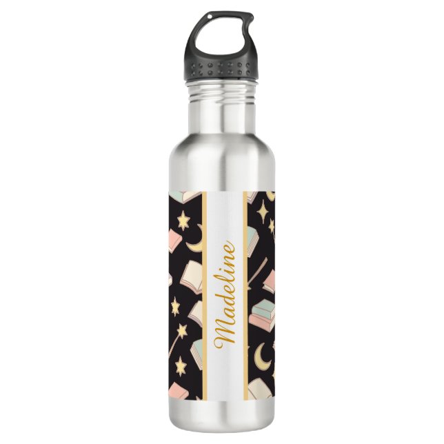Personalized Bookish Girly Cute Dark Magic Name 710 Ml Water Bottle (Front)