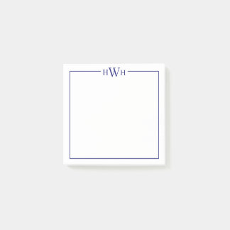 Personalized Border Monogram Stationery Post-it Notes