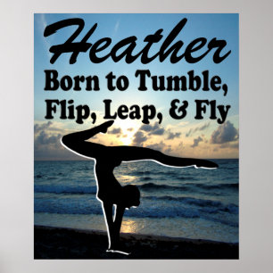 PERSONALIZED BORN TO TUMBLE GYMNASTICS POSTER