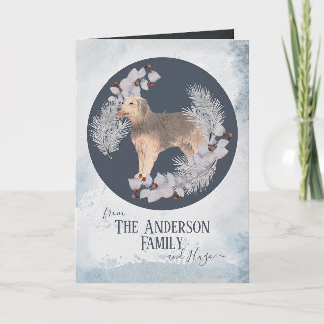 Personalized Bosnian Coarsehair Hound Christmas Holiday Card (Front)