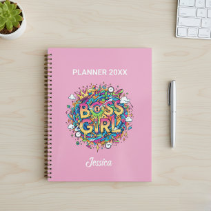 Personalized Boss Girl Planner with Colorful Pop