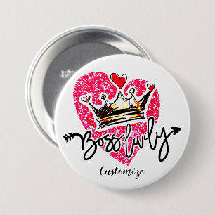 Personalized Boss Lady 7.5 Cm Round Badge