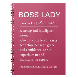 Personalized Boss Lady Definition Notebook Funny