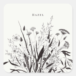 Personalized Botanical Floral Bouquet Sticker