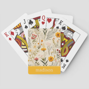 Personalized Botanical Floral Playing Cards