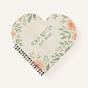 Personalized Botanical Floral Watercolor Notebook