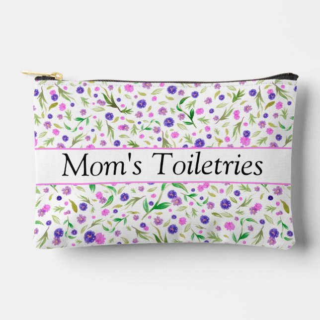 Personalized Botanical Makeup Pouch – Mom Gift (Front)